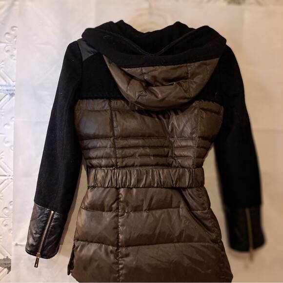Kenneth Cole Faux Leather Quilted Shacket with an Adjustable Hood - Sz M - Picture 7 of 15